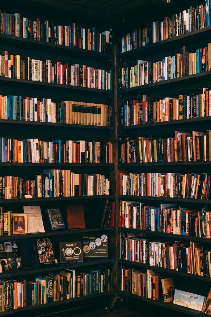 Books Filed Neatly On Shelves